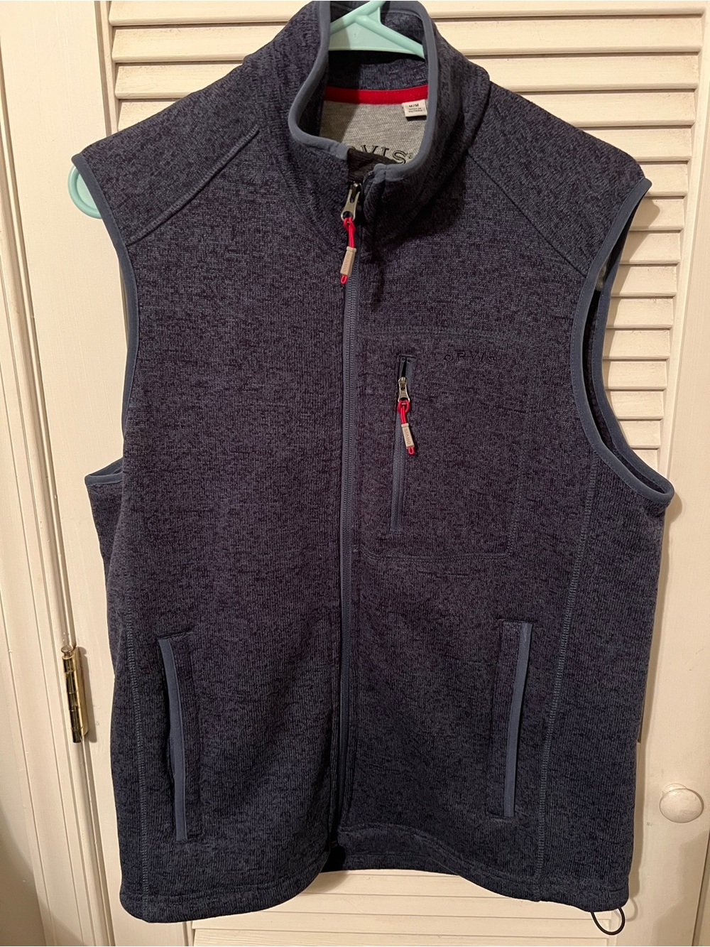 Orvis Mens Blue Fleece Vest Full Zip Outdoors Fishing Hiking Size M Casual